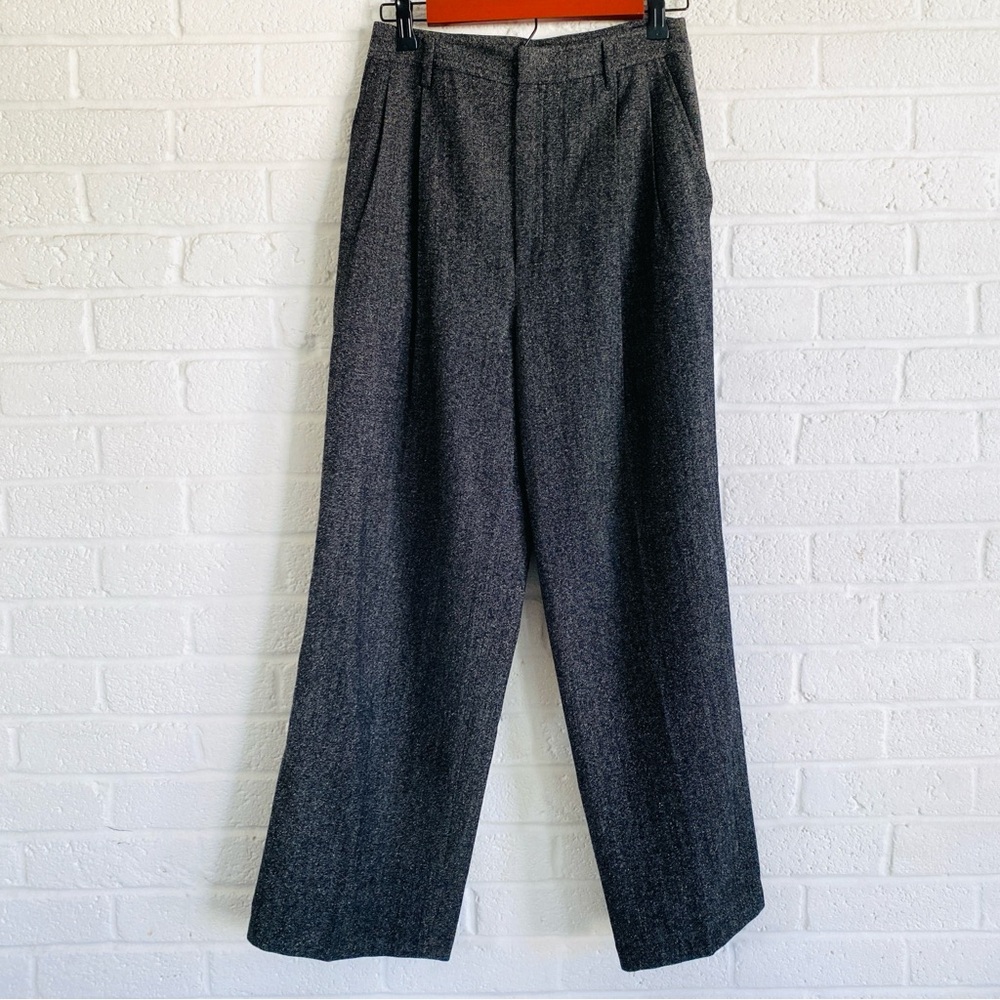 Linda Allard Ellen Tracy Tweed Trousers Pants Wool Silk Blend 2 Black Old Money